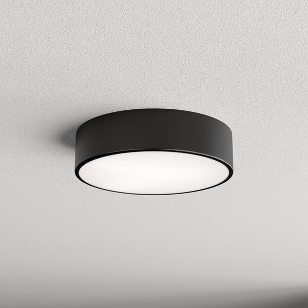 TEMAR LIGHTING Φωτιστικό οροφής Cleo 300, μαύρο, αισθητήρας, IP20, Ø 30 cm, μέταλλο, Μαύρο, Σαλόνι / τραπεζαρία, Μέταλλο, σύγχρονο