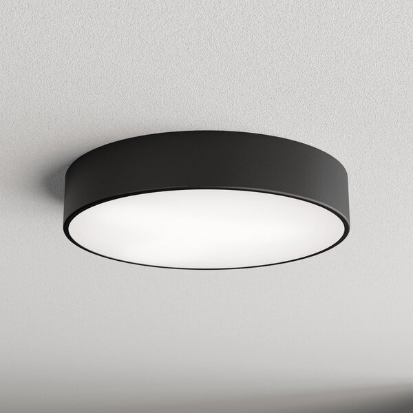 TEMAR LIGHTING Φωτιστικό οροφής Cleo 400, μαύρο, αισθητήρας, IP20, Ø 40 cm, μέταλλο, Μαύρο, Σαλόνι / τραπεζαρία, Μέταλλο, σύγχρονο