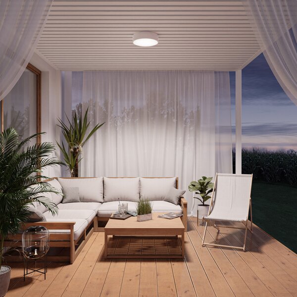 TEMAR LIGHTING Φωτιστικό οροφής Cleo, Ø 30 cm, IP20, λευκό, μέταλλο, E27, ρυθμιζόμενος, Λευκό, Σαλόνι / τραπεζαρία, Μέταλλο, σύγχρονο