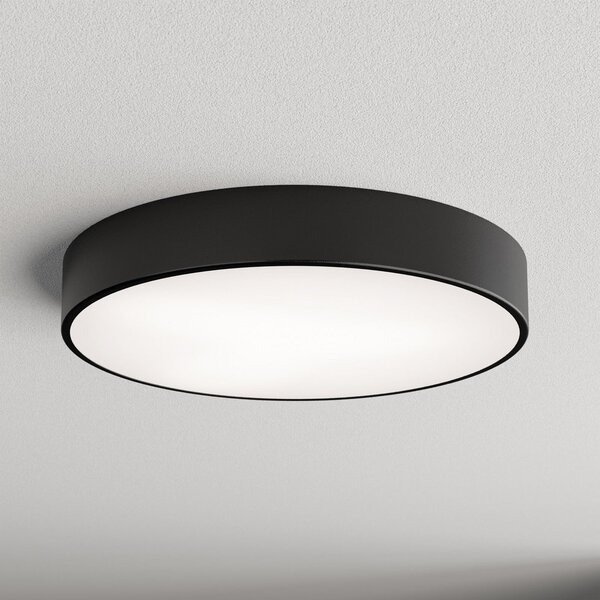 TEMAR LIGHTING Φωτιστικό οροφής Cleo 500, μαύρο, αισθητήρας, IP20, Ø 50 cm, μέταλλο, Μαύρο, Σαλόνι / τραπεζαρία, Μέταλλο, σύγχρονο