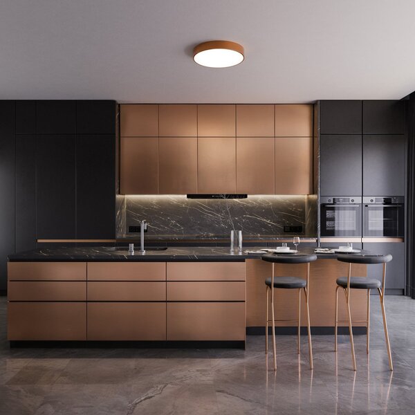 TEMAR LIGHTING Φωτιστικό οροφής Cleo 400, IP54, Ø 40 cm χαλκός, ρυθμιζόμενος, Χαλκού, Σαλόνι / τραπεζαρία, Μέταλλο