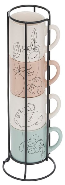 Κούπες 120ml Με Σταντ (Σετ 4τμχ) S-D Face 207188