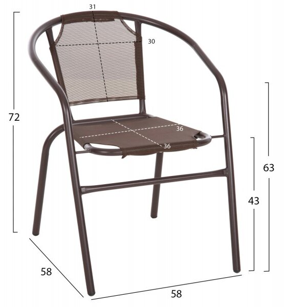 ΠΟΛΥΘΡΟΝΑ ΕΞ.ΧΩΡΟΥ LEDAN HM5977.02 ΜΕΤΑΛΛO & TEXTILENE ΚΑΦΕ 55x58x72Υεκ