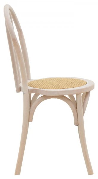 Καρέκλα Azhel pakoworld white wash ξύλο οξιάς-έδρα φυσικό rattan 41x50x89εκ