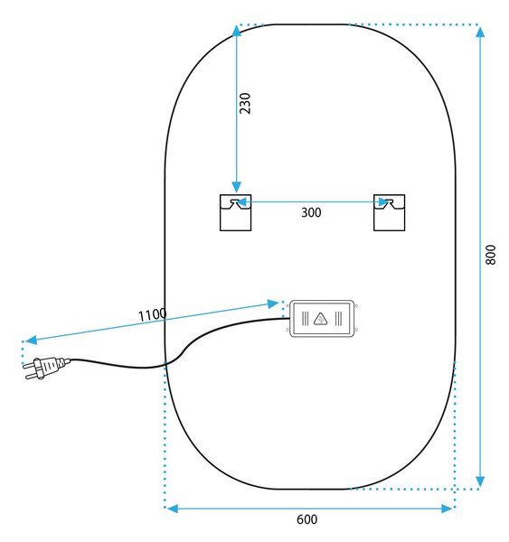 ΚΑΘΡΕΦΤΗΣ ΤΟΙΧΟΥ LED DDJ 80x60cm