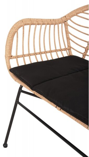 ΚΑΝΑΠΕΣ ALLEGRA HM6077 ΜΑΥΡΟ ΜΕΤΑΛΛΟ-ΜΠΕΖ ΣΥΝΘ.RATTAN 120x62x80Υεκ