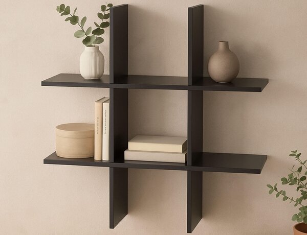 Ραφιέρα Τοίχου με διαστάσεις 55x20x55cm - Black
