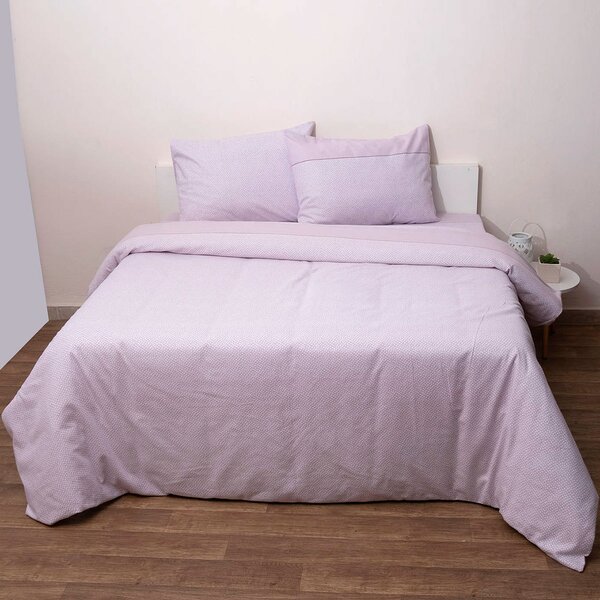 Φανελένια Σεντόνια Μονά (Σετ) Viopros Flannels 2556 Λιλά ΜΕ ΛΑΣΤΙΧΟ 100x200+25