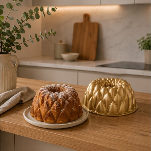 Φόρμα για κέικ Kaleidoscope Nordic Ware Premier Gold με τρύπα και διαστάσεις 24x9.5cm