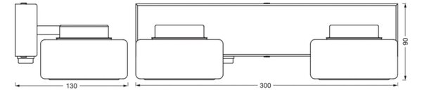 LEDVANCE LED φωτιστικό τοίχου Orbis Flame, 2-φωτο, μαύρο, IP44