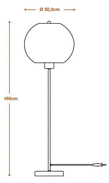 LEDVANCE φωτιστικό δαπέδου Ball ύψος 116 cm, καφέ, κυματοειδές χαρτόνι, E27