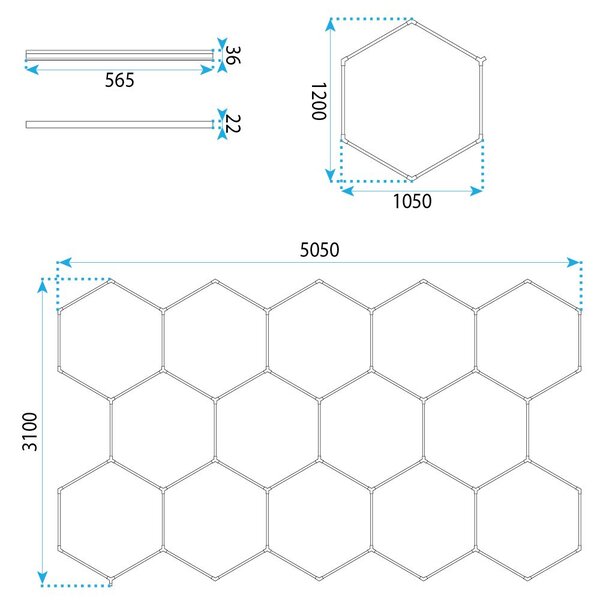 Φωτιστικό LED HEXAGON JNH052-H White