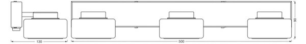 LEDVANCE LED φωτιστικό τοίχου Orbis Flame, 3-φωτιστικό, μαύρο, IP44