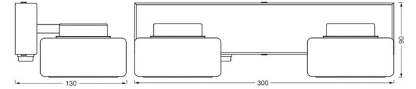 LEDVANCE LED φωτιστικό τοίχου Orbis Flame, 2-φωτο, χρώμιο, IP44