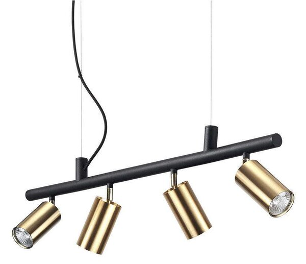 Σποτ Ράγας Dynamite 244624 76x16,5/225x5,5cm 4xGU10 28W Gold-Black Ideal Lux