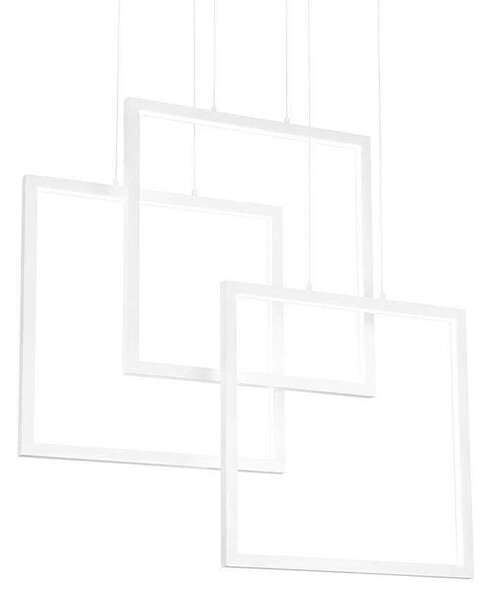 Φωτιστικό Οροφής Frame Quadrato 253596 73x85/145x18cm LED 80W 3000K White Ideal Lux