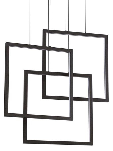 Φωτιστικό Οροφής Frame Quadrato 269375 73x85/145x18cm LED 80W 3000K Black Ideal Lux