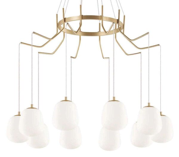 Φωτιστικό Οροφής Karousel 206394 82,5x112/133cm 10xG9 15W Gold Ideal Lux