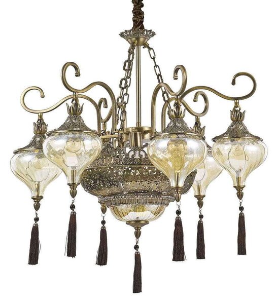 Φωτιστικό Οροφής Harem 116006 75x80/170cm 9xE27 60W Gold Ideal Lux