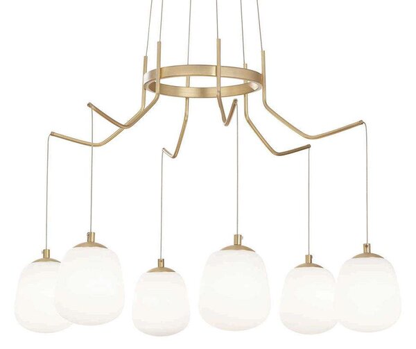 Φωτιστικό Οροφής Karousel 206387 72x97,5/127cm 6xG9 15W Gold Ideal Lux