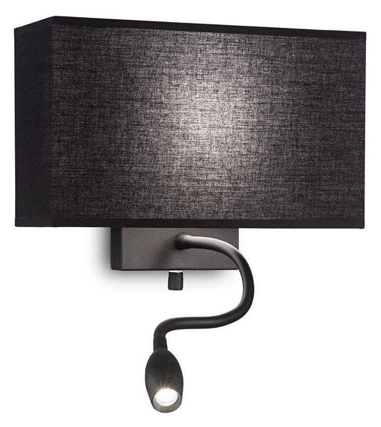 Φωτιστικό Τοίχου Hotel 035956 32x22,5x11cm E27/LED 1.5 (LED)W 3000K Black Ideal Lux