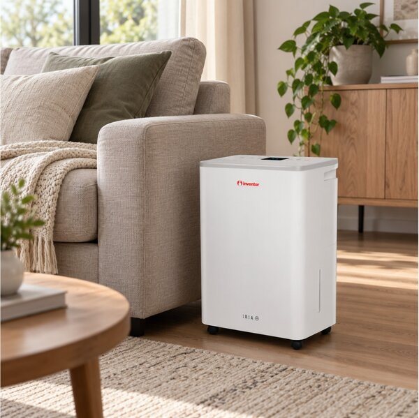 Αφυγραντήρας Ιnventor Iria IR-WF-12L με AI, Wi-Fi, λειτουργία στεγνώματος, χρονοδιακόπτη και ικανότητα αφύγρανσης 12 λίτρα / ημέρα - White