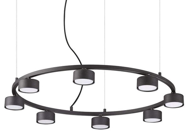 Φωτιστικό Οροφής Minor Round 235547 76,5x10/219cm 8xGX53 15W Black Ideal Lux