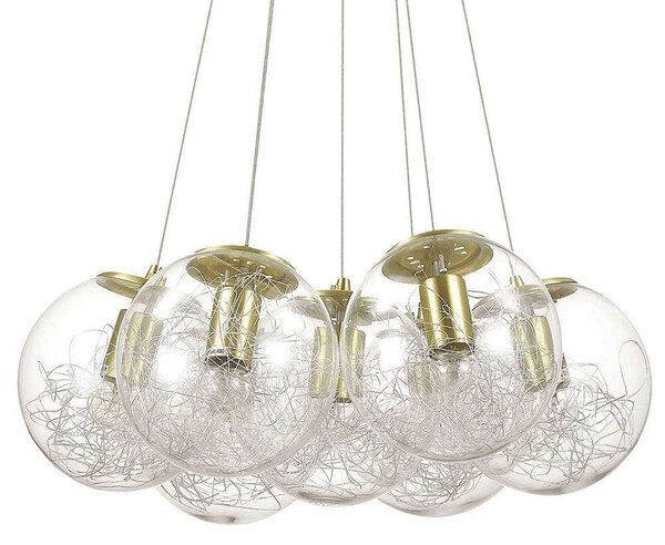 Φωτιστικό Οροφής Mapa Sat 176000 60x34/140cm 7xE27 60W Brass Ideal Lux