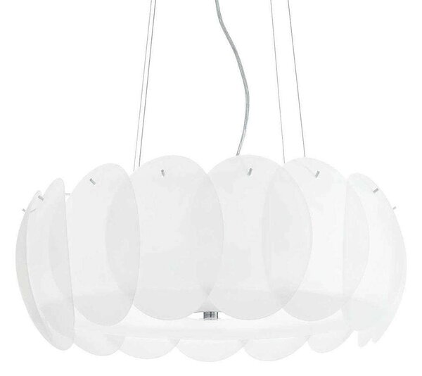 Φωτιστικό Οροφής Ovalino 090481 55x28/120cm 8xE27 60W White Ideal Lux