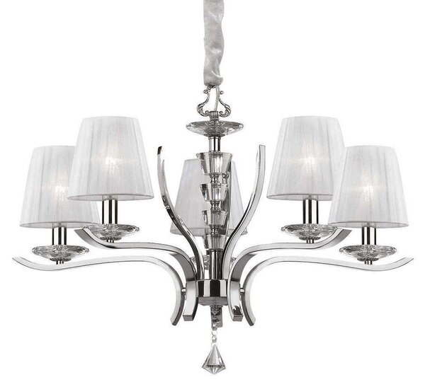 Φωτιστικό Οροφής Pegaso 066448 72x62/150cm 5xE14 40W White Ideal Lux