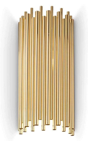 Φωτιστικό Τοίχου-Απλίκα Pan 208794 25x58x17cm 2xE14 40W Gold Ideal Lux