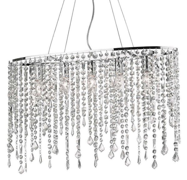 Φωτιστικό Οροφής Rain 008363 66,5x55/145x23,5cm 5xE14 40W Chrome Ideal Lux