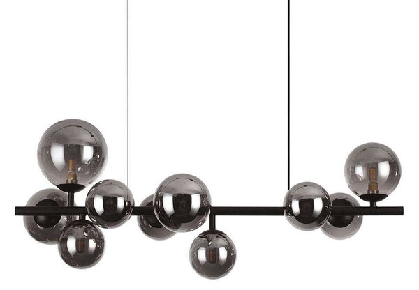 Φωτιστικό Οροφής-Ράγα Perlage 271408 81x30x234cm 10xG9 15W 3000K Black Ideal Lux