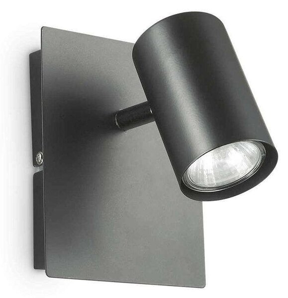 Φωτιστικό Τοίχου-Απλίκα Spot 115481 12x15x13cm 1xGU10 50W Black Ideal Lux