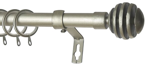 Κουρτινόξυλο Φ19mm Μονό Επεκτεινόμενο 120-210cm Με Άκρα Grace Silver 597188