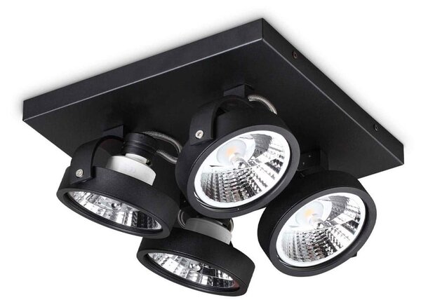 Φωτιστικό Οροφής - Spot Konig 300580 28x16,5cm GU10 max 4x50W Black Ideal Lux