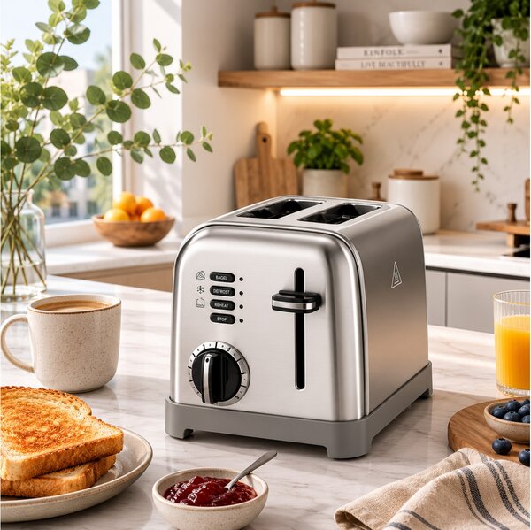 Φρυγανιέρα Cuisinart CPT160E με ισχύ 900W και χωρητικότητα 2 φέτες ψωμιού - Inox