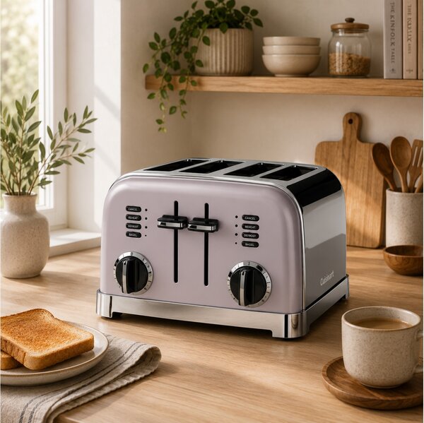 Φρυγανιέρα Cuisinart CPT180PIE με ισχύ 1800W και χωρητικότητα 4 φέτες ψωμιού - Pink