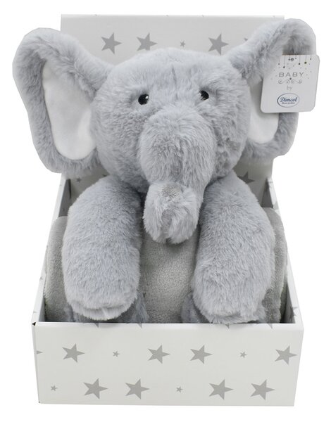 Κουβέρτα Fleece Αγκαλιάς (75x90) + Λούτρινο Dimcol Elephant 03 Grey