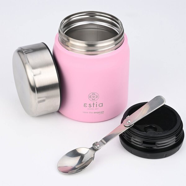 Θερμός Φαγητού 500ml & Κουτάλι Estia Save The Aegean Blossom Rose 01-21665
