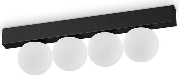 Φωτιστικό Οροφής - Πλαφονιέρα Ping Pong 313283 30,9x6x9cm Led 1000lm 12W 3000K Black Ideal Lux