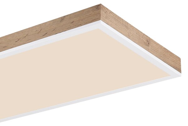 Globo Φωτιστικό οροφής LED Doro, μήκος 120 cm, σκούρο ξύλο, CCT, ρυθμιζόμενος, Ξύλου, Σαλόνι / τραπεζαρία, Μέταλλο, σύγχρονο