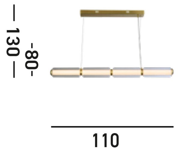 LED κρεμαστό φωτιστικό Mod, ορειχάλκινο χρώμα, με δυνατότητα ρύθμισης έντασης 3