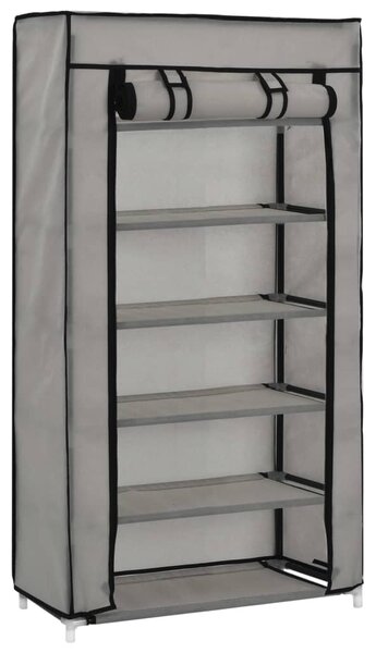 282430 vidaXL Shoe Cabinet with Cover Grey 58x28x106 cm Fabric