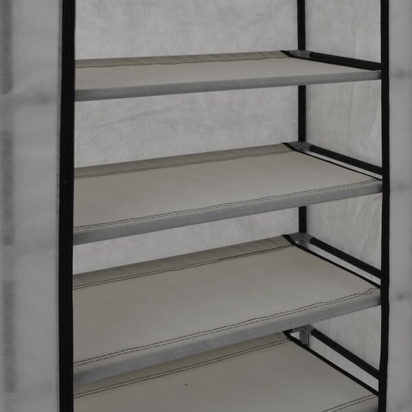 282430 vidaXL Shoe Cabinet with Cover Grey 58x28x106 cm Fabric