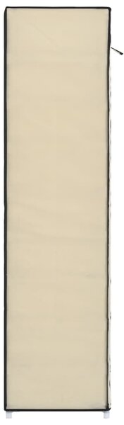 282433 vidaXL Shoe Cabinet with Cover Cream 115x28x110 cm Fabric