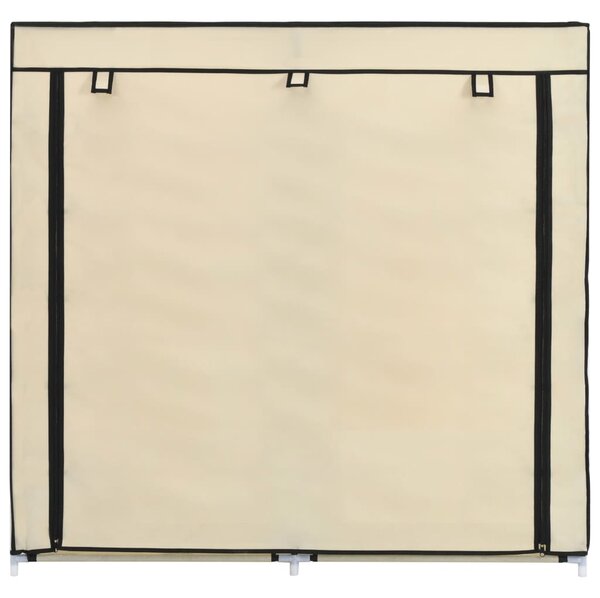 282433 vidaXL Shoe Cabinet with Cover Cream 115x28x110 cm Fabric