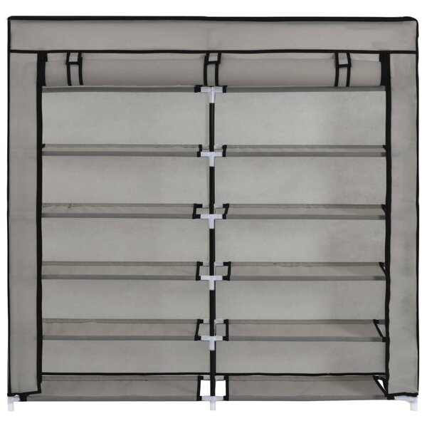 282434 vidaXL Shoe Cabinet with Cover Grey 115x28x110 cm Fabric