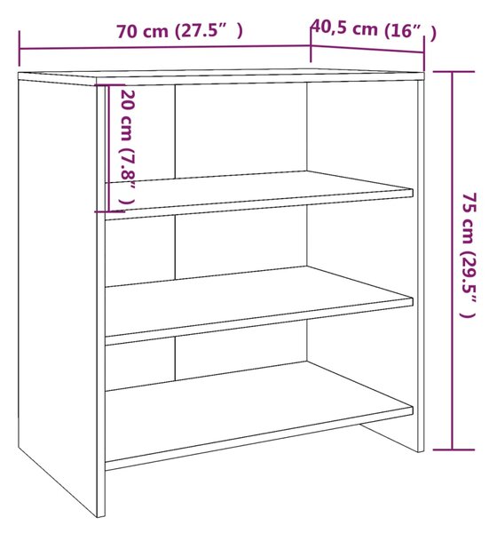 VidaXL Ντουλάπι Καφέ Δρυς 70x40,5x75 εκ. από Επεξεργασμένο Ξύλο