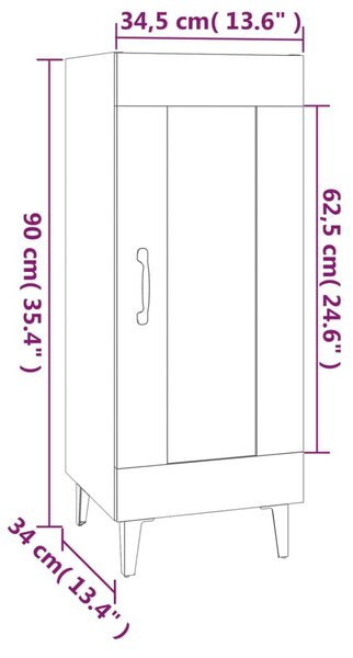 VidaXL Ντουλάπι Καπνιστή Δρυς 34,5 x 34 x 90 εκ. Επεξεργασμένο Ξύλο